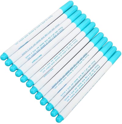 Dailygoods- Markeerstift 12 Stuks - Wateroplosbare Inkt - Uitwisbaar - Multifunctioneel - Voor Stoffen - Handig en Praktisch - Textielmarker