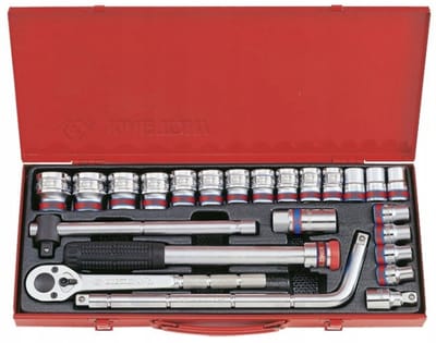 King Tony 1/2" 24-delige metrische dopset, 12-kant, 5/16"-1.1/4"