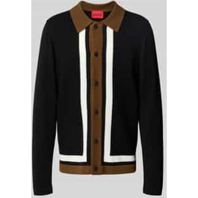 Relaxed fit gebreid jack met wol, model 'SPLON'