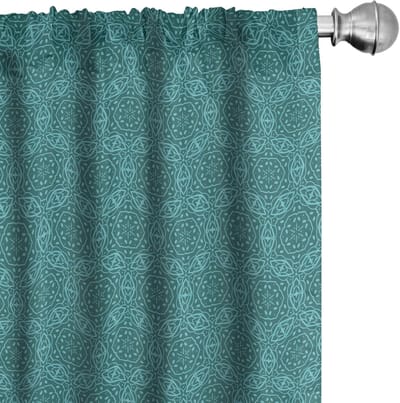 ABAKUHAUS – Voorhangen 2x75x245 cm – Mikrofaser – Petrolblauw