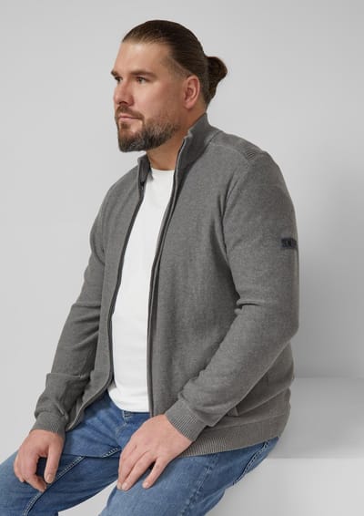 s.Oliver - male - Gebreid vest met schipperskraag en motiefmix
