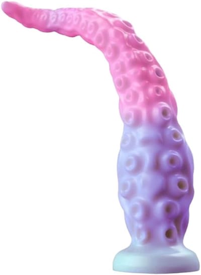 Oneay Liquid Silicone Dildo Octo Touch Hands-Free Thrusting Fantasy Dildo Masturbator, Tentacle-Textured Adult Toy Flexible Sex Toy with Suction Base -XL