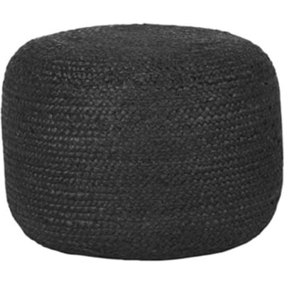LABEL51 - Poefs Jute - Zwart - 50x50x35cm