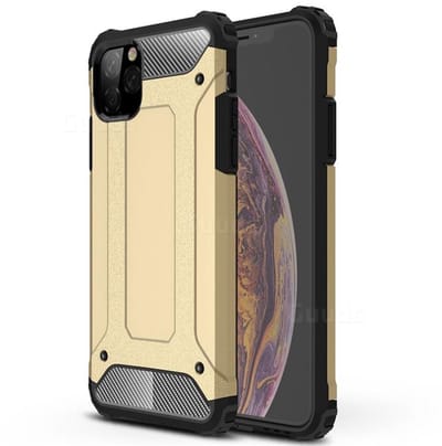 Hoesje Geschikt voor iPhone 11 Pro Armor Hoesje - Goud