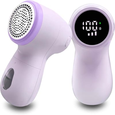 Slimme Elektrische Pluizenverwijderaar - 3 Snelheden HD Display & 1200mAh Snel Opladen - 300% Stofbescherming - USB-C Herbruikbaar voor Truien, Jassen - Paars - 1 Stuk