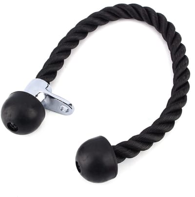 Dailygoods- Triceps-trektouw Zwaar gevlochten nylon - Triceps-trainingstouw - Draaibaar oog - Comfortabele grip - Spieropbouw - Effectieve oefeningen - Fitness Touw