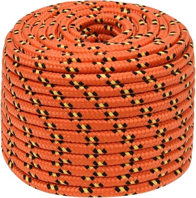 Boottouw Polypropyleen - Gevlochten Lijn - Transport Zekeren - Hoge Zichtbaarheid - 12 mm 50 m - Oranje