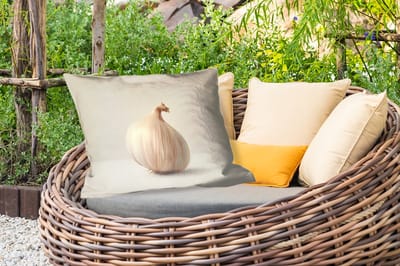 Buitenkussens - Knoflook - Natuurlijk - Beige - 60x40 cm - Weerbestendig