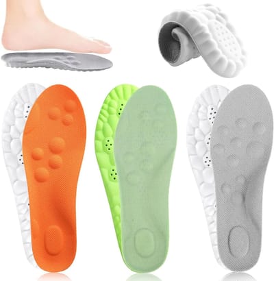 Orthopedische Schoeninlegzolen voor Mannen en Vrouwen, Geheugenfoam, Ademend, Tegen Hielspoor, 3 Paar voor Plat Voetcomfort
