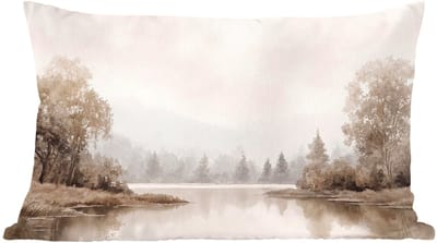 Sierkussens - Kussentjes Woonkamer - 60x40 cm - Rivierlandschap - Minimalistisch - Aardetinten