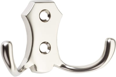 SO-TECH® Garderobehaak LENA 2 haken kort / RVS-look mat Jashaak Kledinghaak