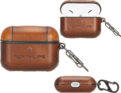 NorthLife - Haga lederen cover hoes - Geschikt voor AirPods Pro - Cognac