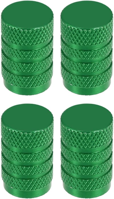 Dailygoods- Ventieldopjes Universele Pasvorm - Aluminiumlegering - 17mm - 4 Stuks - Draagbaar - Schokbestendig - Rubber Afdichting - Ventieldoppen