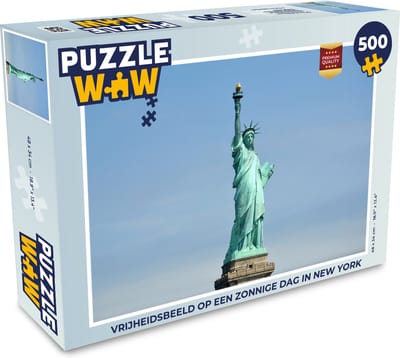 Puzzel Vrijheidsbeeld op een zonnige dag in New York - Legpuzzel - Puzzel 500 stukjes