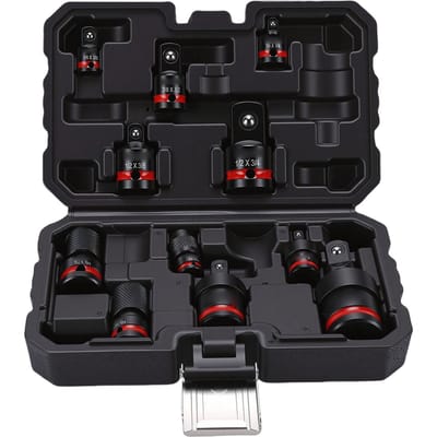 Jeu d'Adaptateurs de Douilles à Choc 11 Pièces Adaptateurs pour Perceuse Extensions Entraînement 1/4 3/8 1/2 pouce Acier CR V CR MO Retenue à Bille pour Voiture Maison