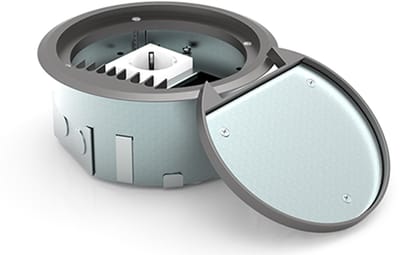 HPL instort vloerpot 75mm 2xWCD+2xM45 leeg kunststof rond Ø160 deksel (763.0010)