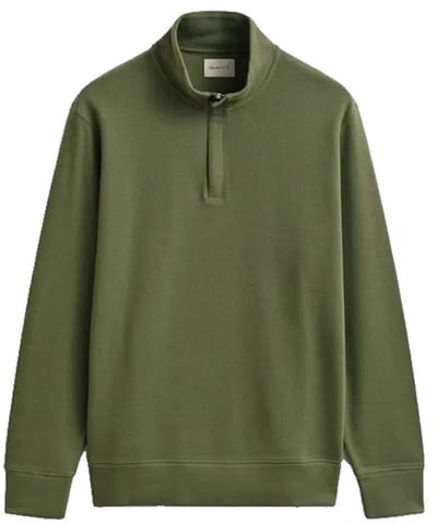 Gant Light Sacker Sweatshirt Met Halve Rits Groen L Man