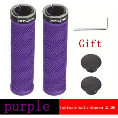 Fiets Handvatten Stuur Grip Rubber Antislip Lock Ring Fietsen Antislip en Mountainbike Accessoire paars