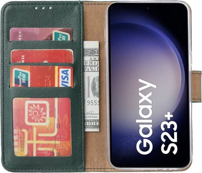 Samsung Galaxy S23 Plus hoesje - Portemonnee Cover - Bookcase met pasjeshouder - Groen