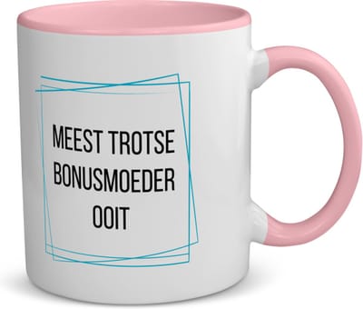 Akyol - meest trotse bonusmoeder ooit koffiemok - theemok - roze - Mama - trotse bonusmoeder - moeder cadeautjes - moederdag - verjaardagscadeau - verjaardag - cadeau - geschenk - kado - gift - moeder artikelen - 350 ML inhoud