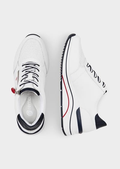 Sneakers met iets verhoogde sleehak - weiß / marine - Gr. 40 van Goldner Fashion