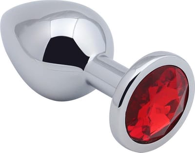 Banoch - Buttplug Aurora Red Medium - Metalen buttplug - Diamant steen - Rood
