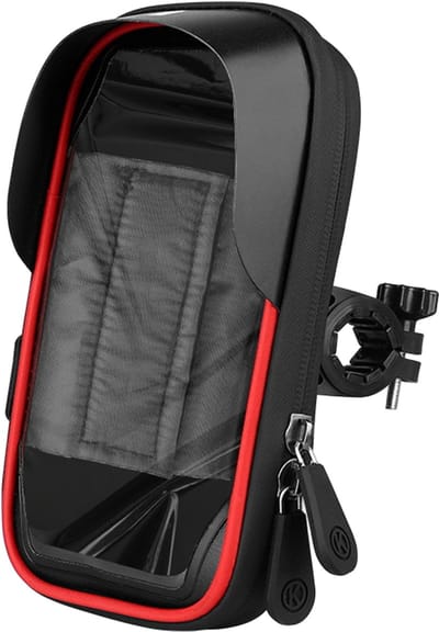 longziming -Waterdichte Fiets Telefoonhouder met Touchscreen – 360° Draaibaar – 2-in-1 Stuurtas en Smartphonehouder – Antislip Bevestiging – Rood
