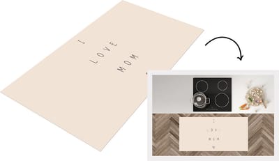 Keukenloper - Loper keuken - Spreuken - Quotes I Love Mom - Best mom - Moederdag - Moeder cadeau - 120x60 cm - Keukenloper vinyl