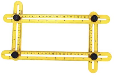 Vierzijdige hoekmeter - Hoekmeter - Hoek meter - Universeel - Geel - Hoek maat liniaal - Hoekliniaal - CHPN