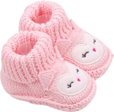 Babyslofjes newborn – jongens en meisjes - 100% katoen - Maat 16 - 9,5cm - Roze
