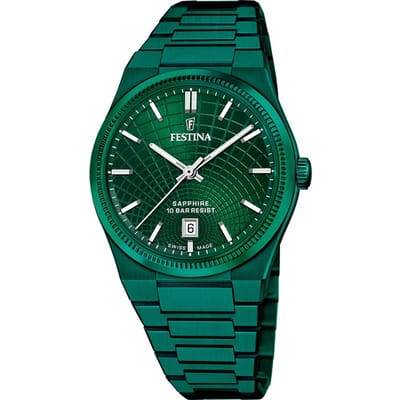 FESTINA SWISS MADE MEN'S GREEN WATCH F20079/1