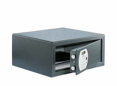 Burg-Wächter Notebook Pure-Safe PS 130 E FP Laptopkluis - Biometrische Safe met Vingerafdruk & Codeslot - Duitse Kwaliteit - Laptop & Tablet Safe - 44cm Breed - Extra Veilig - Antraciet - Inclusief Noodslot - Luxe Meubelkluis voor Kantoor & Thuis