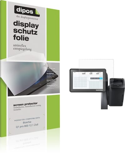 dipos – 2x Matte Beschermfolie geschikt voor Bizerba Q1 pro 800 12.1 Zoll | Krasbestendige & antireflecterende Screenprotector Ultra-Thin