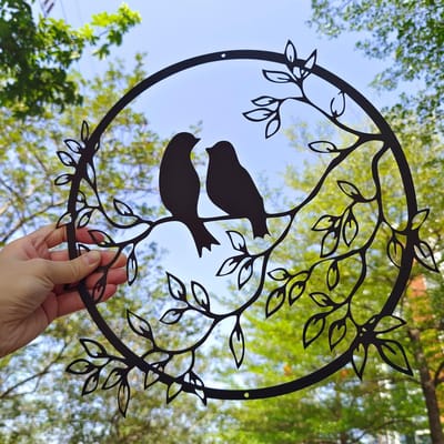 Metalen Wanddecoratie - Vogels - Wandsculpturen - 30 x 30 cm