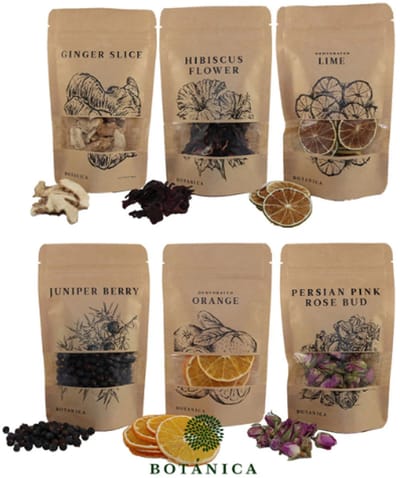 BOTANICA Gin Botanicals – Mix van 6 Soorten Ginkruiden – 100% Natuurlijk – 175 g – Perfect voor Gin Tonic & Cocktails, Drinks