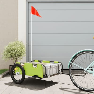 vidaXL - Fietstrailer - oxford - stof - en - ijzer - groen