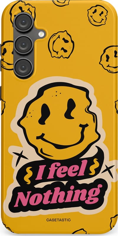 Casetastic hoesje geschikt voor Samsung Galaxy S23 FE - Dubbellaagse bescherming - Alles is niks - Fashion Case - Okergeel Zwart Zand