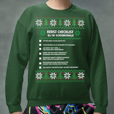 Kerst Trui Groen Kerst Checklist - Overleven Bij Je Schoonfamilie V2 XS