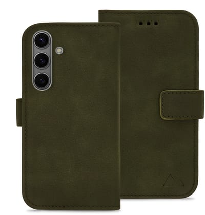 My Style Telefoonhoesje geschikt voor Samsung Galaxy S24 FE Hoesje | My Style Flex Wallet Bookcase Portemonnee | Pasjeshouder voor 3 Pasjes | Telefoonhoesje voor Pinpas / OV Kaart / Rijbewijs - Forest Green | Groen