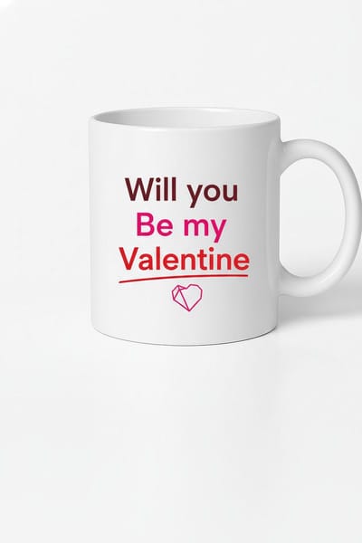 Valentijn Mok 'Will you Be my Valentine' met Romantisch Hart Design | Perfect Cadeau voor Liefdesverklaring & Valentijnsdag