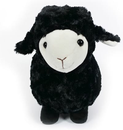 PIA Soft Toys Pluche Knuffeldier Schaap staand zwart - 35 cm