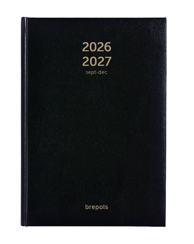 Brepols agenda 2026-2027 - Bretime LIMA - Schoolagenda - 16 maanden - 1 week per 2 pagina's - Gebonden - Weekoverzicht - Zwart - 14.8 x 21 cm