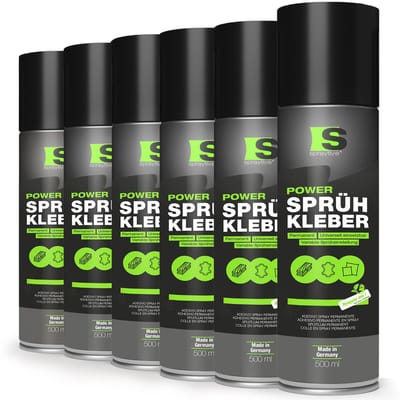 Spraytive 6x 500ml spuitlijm spraylijm sterke hechting voor textiel schuim en leer geschikt voor auto en hobby snel en gelijkmatig aan te brengen