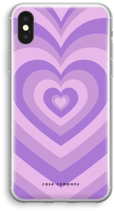 Case Company® - Hoesje geschikt voor iPhone XS hoesje - Hart Paars - Soft Cover Telefoonhoesje - Bescherming aan alle Kanten en Schermrand