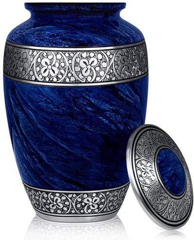 XXL As Urn - 3.5 Liter - Crematie Urn - Uniek - Voor Huisdieren of Menselijk As - Crematie As - Begrafenis Urn - Decoratie Urn - Luxury Blue