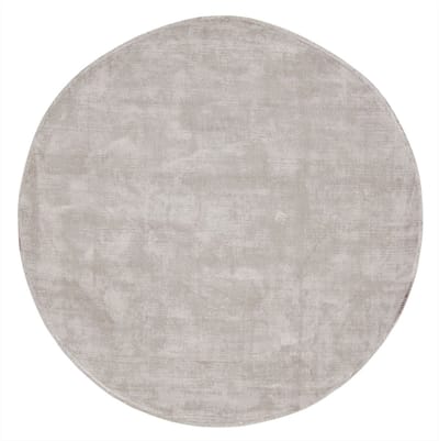 MUST Living Carpet La Belle round large,Ø250 cm, light grey, 100% viscose