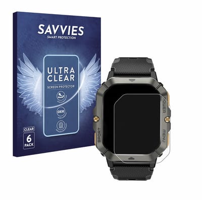 Savvies - Screenprotector voor Banlvs Smartwatch 2.02" - Folie Beschermfolie transparant 6 Stuks