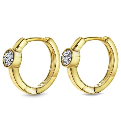Juwelier Zwartevalk - 14 karaat gouden oorbellen met zirkonia 12.243--