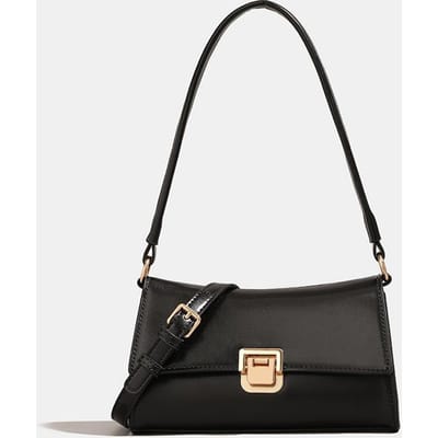 Klassieke Dames Commutertas Nieuwe Europese en Amerikaanse Retro Eenvoudige Doos Kleine Vierkante Tas Schoudertas Crossbodytas High End black