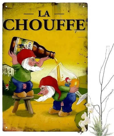 La Chouffe Wandbord [La Chouffe] [Mancave of bar] [Bier] [Wandbekleding]